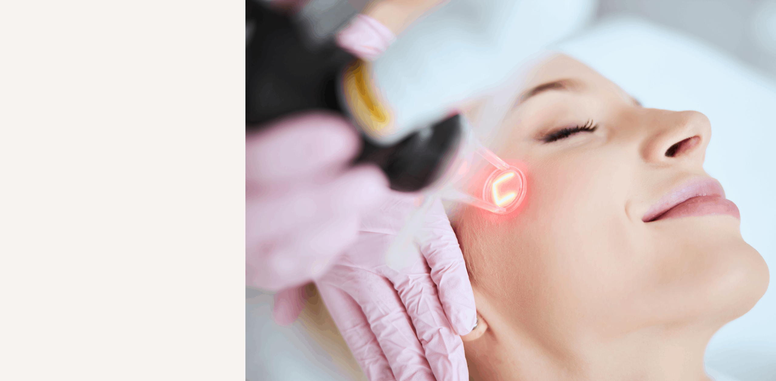 Woman receiving a professional facial treatment at a skincare clinic.