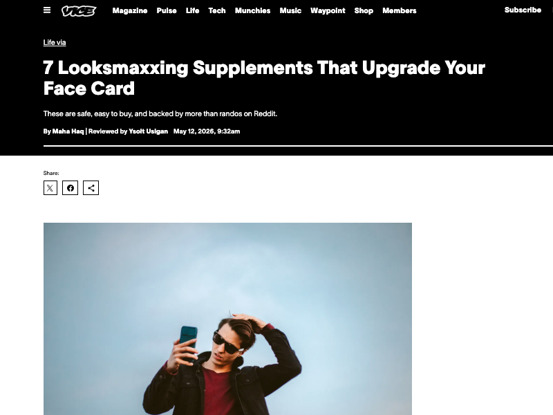7 Looksmaxxing Supplements That Upgrade Your Face Card